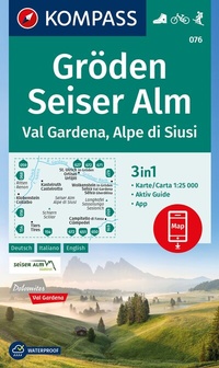 Abbildung von: KOMPASS Wanderkarte 076 Gröden, Seiser Alm / Val Gardena, Alpe di Siusi 1:25.000 - KOMPASS-Karten