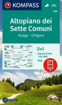 Abbildung von: KOMPASS Wanderkarte 658 Altopiano dei Sette Comuni, Asiago - Ortigara 1:25.000 - KOMPASS-Karten