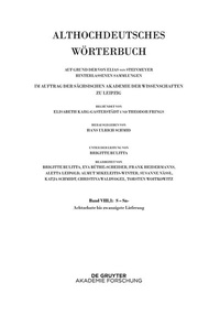 Abbildung von: Band VIII,1: S - Sn- 18.-20. Lieferung - De Gruyter Akademie Forschung