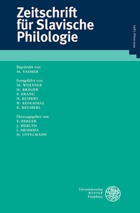 Abbildung von: Zeitschrift für Slavische Philologie - Universitätsverlag Winter