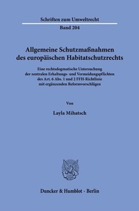 Abbildung von: Allgemeine Schutzmaßnahmen des europäischen Habitatschutzrechts. - Duncker & Humblot
