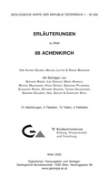 Cover: Erl&auml;uterungen zu Blatt 88 Achenkirch - GeoSphere Austria