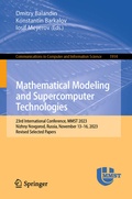 Cover: Mathematical Modeling and Supercomputer Technologies - Springer