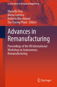 Enlarge image Cover: Advances in Remanufacturing - Springer