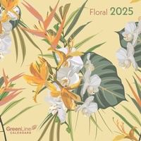 Abbildung von: GreenLine Floral 2025 Broschürenkalender, 30x30cm, Wandkalender mit hochwertigem Papier, Platz für Notizen, internationale Feiertage und dekorativer Kordel - GreenLine