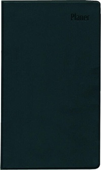 Bild vergrößern Bild: Zettler - Taschenplaner 2025 schwarz, 9,5x16cm, Taschenkalender faltbar mit Kunststoffhülle, 1 Monat auf 1 Seite, separates Adressheft, Wochenzählung, Mondphasen und deutsches Kalendarium - Zettler