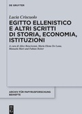 Cover: Egitto ellenistico e altri scritti di storia, economia, istituzioni - De Gruyter
