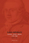 Cover: Lenz-Jahrbuch 29 (2023) - Wehrhahn Verlag
