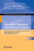 Cover: Information Experience and Information Literacy - Springer