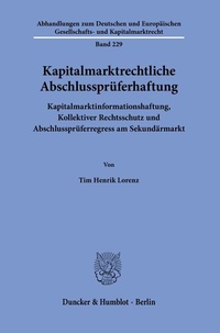 Abbildung von: Kapitalmarktrechtliche Abschlussprüferhaftung. - Duncker & Humblot