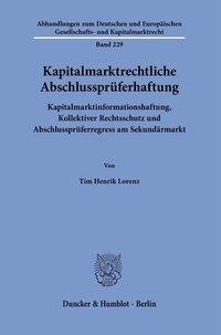 Abbildung von: Kapitalmarktrechtliche Abschlussprüferhaftung. - Duncker & Humblot