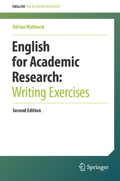 Cover: English for Academic Research: Writing Exercises - Springer