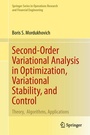 Cover: Second-Order Variational Analysis in Optimization, Variational Stability, and Control - Springer