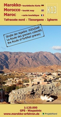 Abbildung von: K13: Tafraoute nord - Tizourgane - Igherm 1:120.000 + Straße der Agadire / IGOUDAR + GPS - Waypoints - Huber Kartographie