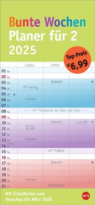Bild: Bunte Wochen Planer für 2 2025 - Heye