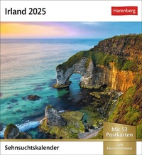 Abbildung von: Irland Sehnsuchtskalender 2025 - Wochenkalender mit 53 Postkarten - Harenberg