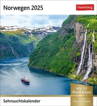 Abbildung von: Norwegen Sehnsuchtskalender 2025 - Wochenkalender mit 53 Postkarten - Harenberg
