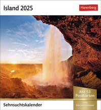 Abbildung von: Island Sehnsuchtskalender 2025 - Wochenkalender mit 53 Postkarten - Harenberg