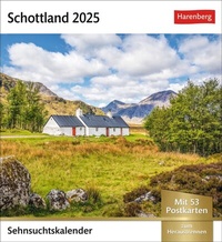 Abbildung von: Schottland Sehnsuchtskalender 2025 - Wochenkalender mit 53 Postkarten - Harenberg