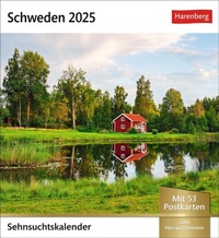 Abbildung von: Schweden Sehnsuchtskalender 2025 - Wochenkalender mit 53 Postkarten - Harenberg