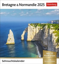 Abbildung von: Bretagne & Normandie Sehnsuchtskalender 2025 - Wochenkalender mit 53 Postkarten - Harenberg