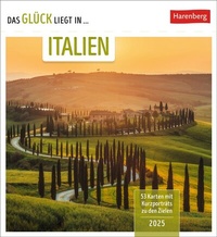 Abbildung von: Das Glück liegt in Italien Postkartenkalender 2025 - Wochenkalender mit 53 Postkarten, 53 besondere Orte entdecken - Harenberg