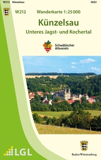 Abbildung von: W212 Wanderkarte 1:25 000 Künzelsau - Landesamt für Geoinformation und Landentwicklung Baden-Württemberg (LGL)