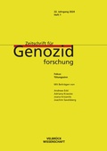 Cover: Zeitschrift f&uuml;r Genozidforschung 22. Jahrgang 2024, Heft 1 - Velbr&uuml;ck