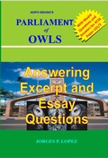 Cover: Adipo Sidang's Parliament of Owls: Answering Excerpt and Essay Questions (A Guide to Adipo Sidang's Parliament of Owls, #3) - Jorges P. Lopez
