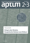 Cover: Aptum, Zeitschrift f&uuml;r Sprachkritik und Sprachkultur 19. Jahrgang, 2023, Heft 2+3 - Buske, H