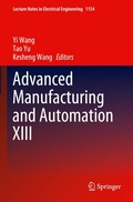 Cover: Advanced Manufacturing and Automation XIII - Springer