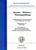 Cover: Sprache - Diskurse - Meinungsbildung. - trafo Wissenschaftsverlag