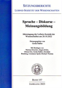 Abbildung von: Sprache - Diskurse - Meinungsbildung. - trafo Wissenschaftsverlag