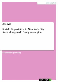 Abbildung von: Soziale Disparitäten in New York City. Auswirkung und Lösungsstrategien - GRIN Verlag