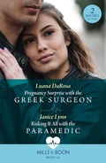 Cover: Pregnancy Surprise With The Greek Surgeon / Risking It All With The Paramedic - HarperCollins