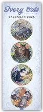Cover: Ivory Cats - Gemalte Katzen - Slimline-Kalender 2025 - Flame Tree Publishing