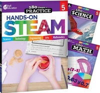 Enlarge image Cover: 180 Days (TM): STEAM, Science, & Math Grade 5: 3-Book Set - Shell Educational Publishing