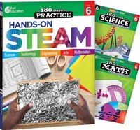 Enlarge image Cover: 180 Days (TM): STEAM, Science, & Math Grade 6: 3-Book Set - Shell Educational Publishing