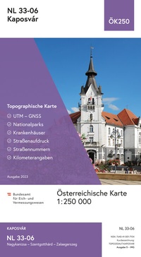 Abbildung von: BEV-Karte NL 33-06, Kaposvar 1:250 000 - Bundesamt für Eich- und Vermessungswesen Marketing und Vertrieb