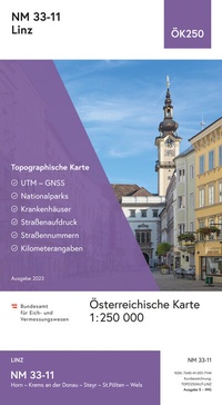 Abbildung von: BEV-Karte NM 33-11, Linz 1:250 000 - Bundesamt für Eich- und Vermessungswesen Marketing und Vertrieb