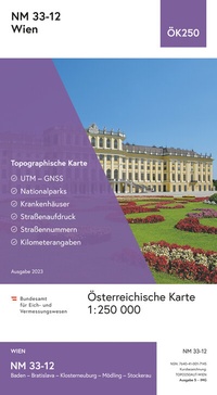 Abbildung von: BEV-Karte NM 33-12, Wien 1:250 000 - Bundesamt für Eich- und Vermessungswesen Marketing und Vertrieb