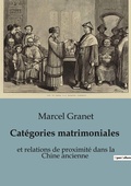 Cover: Cat?gories matrimoniales - Shs Editions