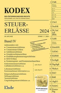 Abbildung von: KODEX Steuer-Erlässe 2024, Band IV - Linde