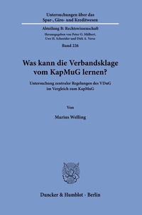 Abbildung von: Was kann die Verbandsklage vom KapMuG lernen? - Duncker & Humblot