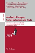 Cover: Analysis of Images, Social Networks and Texts - Springer