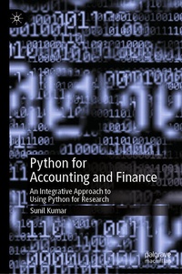 Enlarge image Cover: Python for Accounting and Finance - Palgrave Macmillan