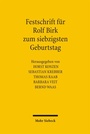 Cover: Festschrift für Rolf Birk zum siebzigsten Geburtstag - Mohr Siebeck