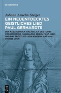 Cover: Ein neuentdecktes geistliches Lied Paul Gerhardts - De Gruyter