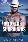 Cover: Midnight Surrounds Us: A Small-Town Western Fake-Dating Romance (Wisper Dreams, #5) - Punk Rose Press