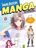 Cover: Extra dickes Manga-Malbuch mit Stickern zum Kreativsein und Entspannen f&uuml;r alle Manga-Fans! - Schwager & Steinlein
